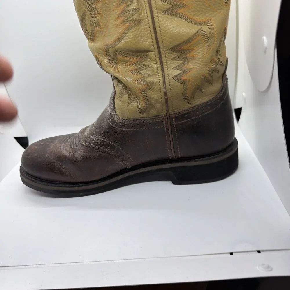 JUSTIN MEN'S SUPERINTENDENT WESTERN BOOTS - ROUND TOE Size 11 1/2 -WK4662
